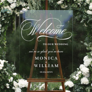 Elegant Minimalist WELCOME Wedding Acrylic Sign