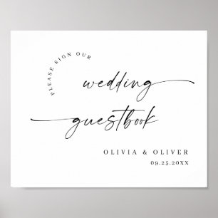 Elegant Minimalist Welcome Wedding Calligraphy Poster