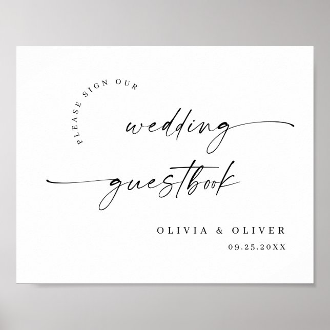 Elegant Minimalist Welcome Wedding Calligraphy Poster (Front)