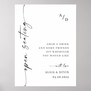 Elegant Minimalist Welcome Wedding Calligraphy Poster