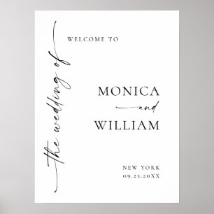 Elegant Minimalist Welcome Wedding Calligraphy Poster