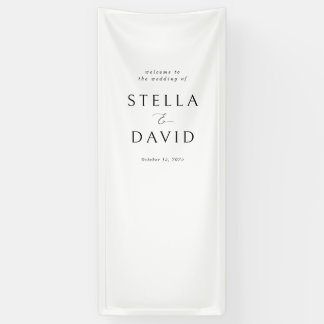 Elegant Minimalist Welcome Wedding Vinyl Banner