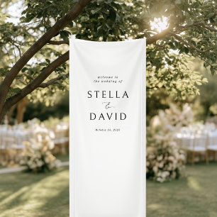 Elegant Minimalist Welcome Wedding Vinyl Banner