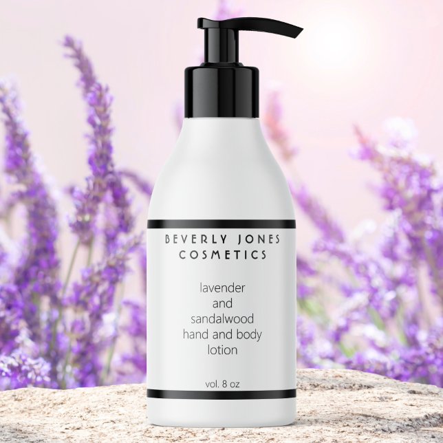 Elegant Minimalist White and Black Cosmetics Label (Creator Uploaded)