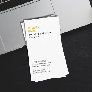 Elegant Minimalist White Consultant Business Card