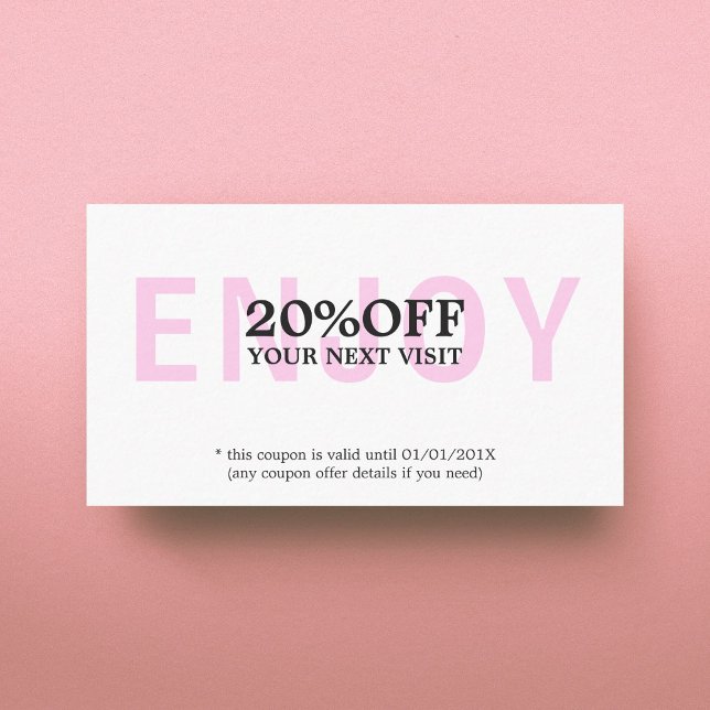 Elegant Minimalist White Light Rose Bold Beauty Discount Card (Creator Uploaded)