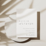 Elegant Minimalist White Modern Wedding Invitation<br><div class="desc">Design features an handwritten font and modern minimalist design. Designed to coordinate with for the «ESSENTIALS» Wedding Invitation Collection. To change details,  click «Personalise». View the collection link on this page to see all of the matching items in this beautiful design or see the collection here: https://bit.ly/3iNzQAD</div>
