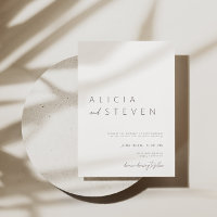 Elegant Minimalist White Modern Wedding Invitation