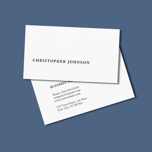 Elegant Minimalist White Networking Consultant Business Card (Creator Uploaded)
