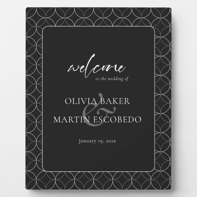 Elegant Minimalist White on Black Plaque (Front)