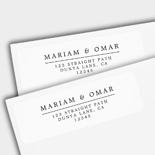 Elegant Minimalist White Return Address Label