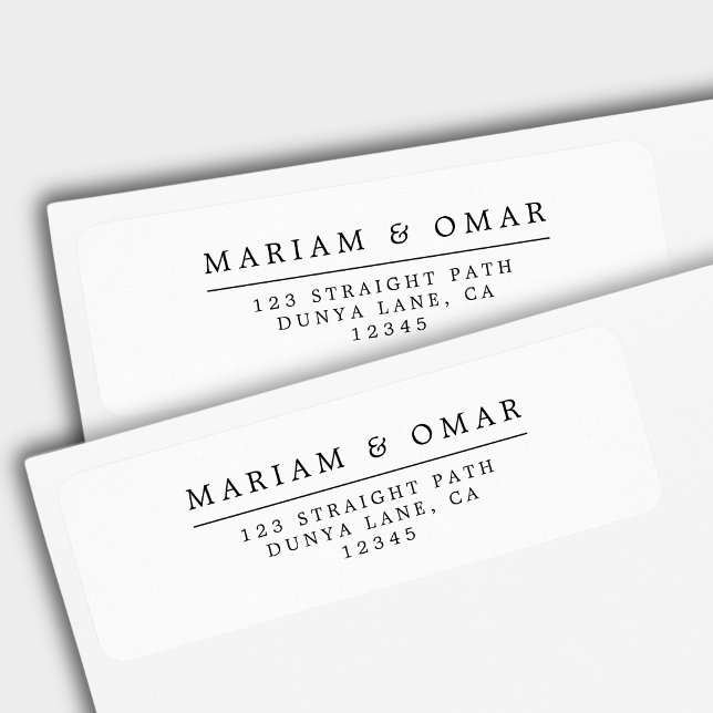 Elegant Minimalist White Return Address Label (Creator Uploaded)