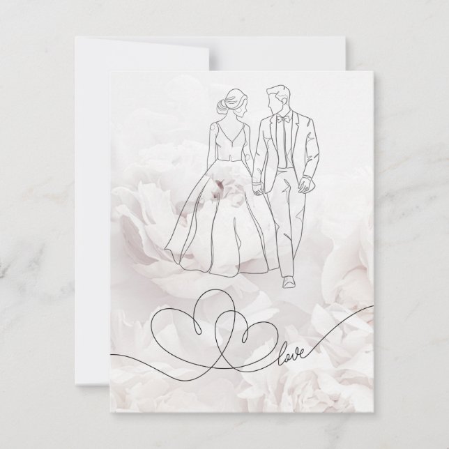 Elegant Minimalist White Wedding Card (Front)