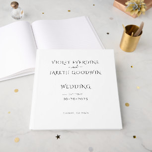 Elegant Minimalist White Wedding Guest Book