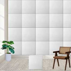 Elegant Minimalist White Wood Grain  Ceramic Tile