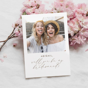 Elegant Minimalist Will You Be My Bridesmaid Photo