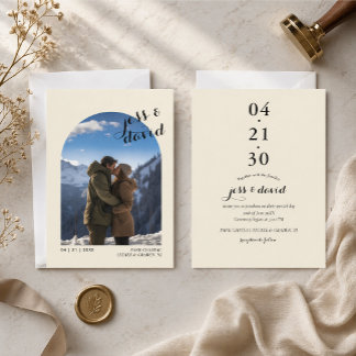 Elegant Minimalist with photo Wedding Invitation