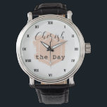 Elegant Minimalistic Blush Peach Geometric Black   Watch<br><div class="desc">Delicate stylish minimalistic illustration in pastel color.</div>