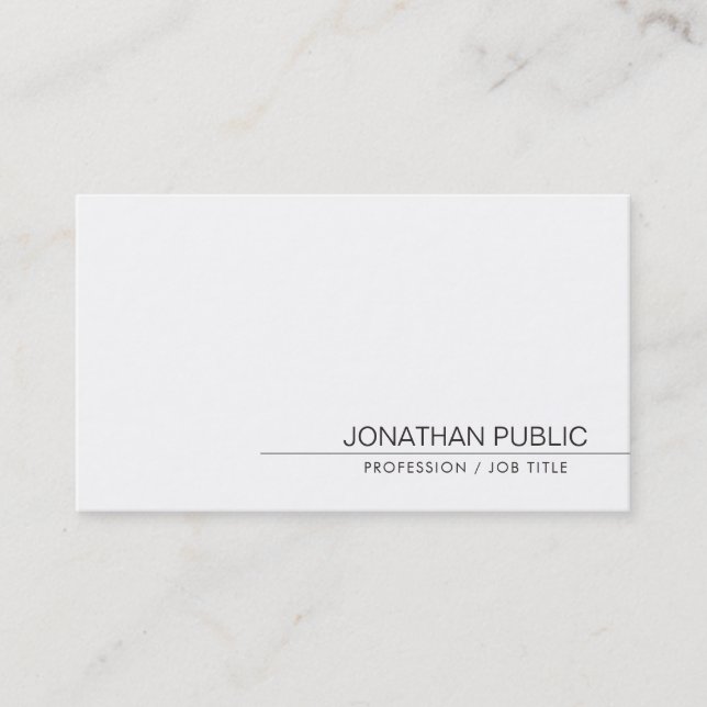 Elegant Minimalistic Clean Plain Modern Trendy Business Card (Front)