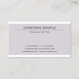 Elegant Minimalistic Design Modern Plain Trendy Business Card
