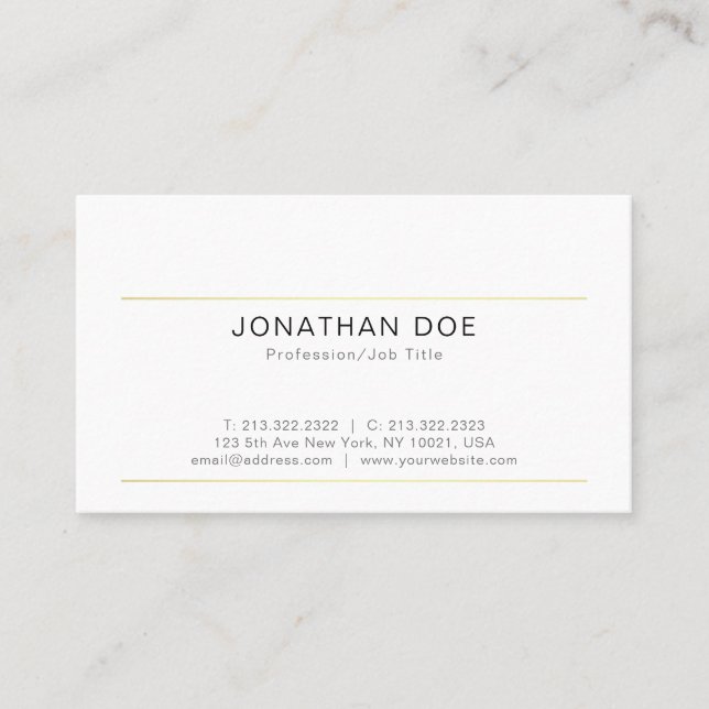 Elegant Minimalistic Design Trendy Plain Modern Business Card (Front)