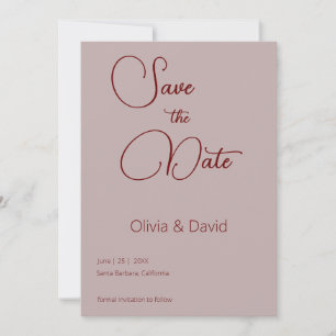 Elegant minimalistic Dusty Rose Wedding Invitation