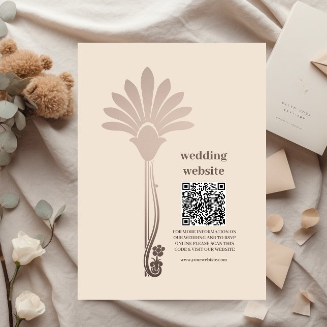 Elegant Minimalistic Floral Art Deco Wedding Enclosure Card (Creator Uploaded)
