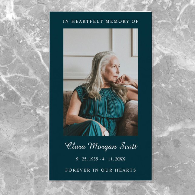 Elegant & Minimalistic Funeral Prayer Photo Business Card (Creator Uploaded)