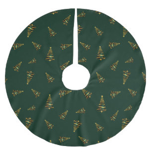 Elegant Minimalistic Golden Christmas Tree Brushed Polyester Tree Skirt