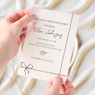 Elegant Minimalistic Graduation Party Vellum Invitations