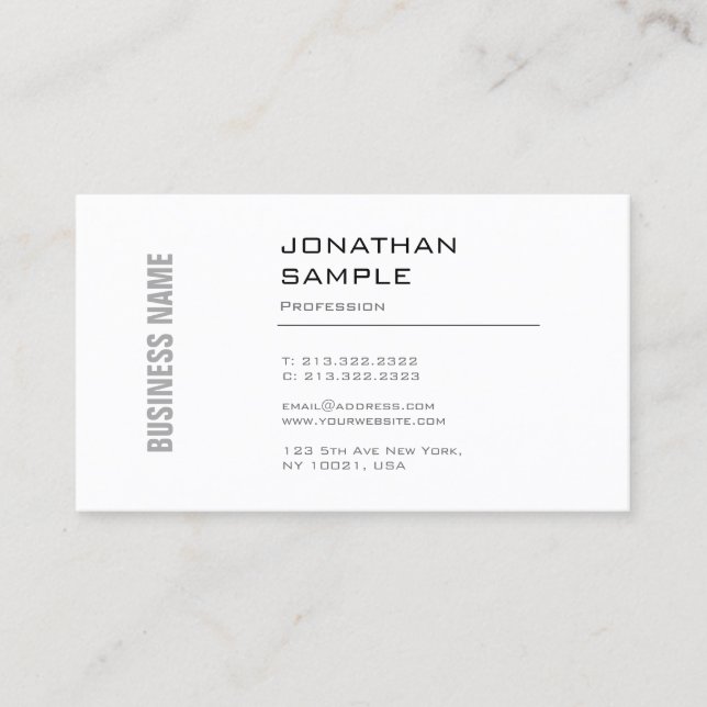 Elegant Minimalistic Graphic Design Trendy Plain Business Card (Front)