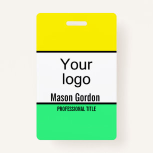 Elegant minimalistic lemon green ID badge