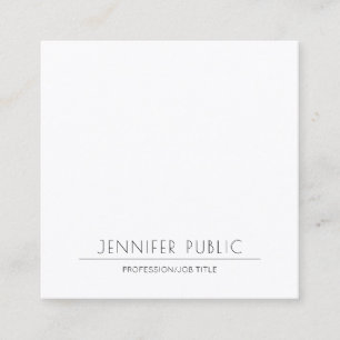 Elegant Minimalistic Modern Plain Trendy Luxury Square Business Card