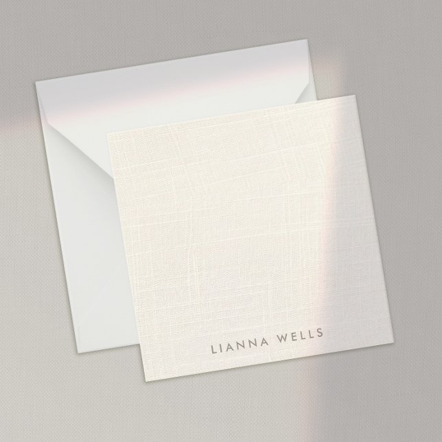 Elegant  Minimalistic Personalised Linen (image)  Card (Creator Uploaded)
