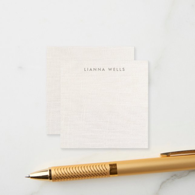 Elegant  Minimalistic Personalised Linen (image)  Enclosure Card (Front/Back In Situ)