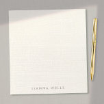 Elegant  Minimalistic Personalised Linen (image)  Notepad<br><div class="desc">Chic stylish minimal design with digital image of ivory linen background .</div>