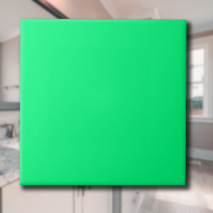 Elegant Minimalistic Solid Neon Spring Green Colou Ceramic Tile