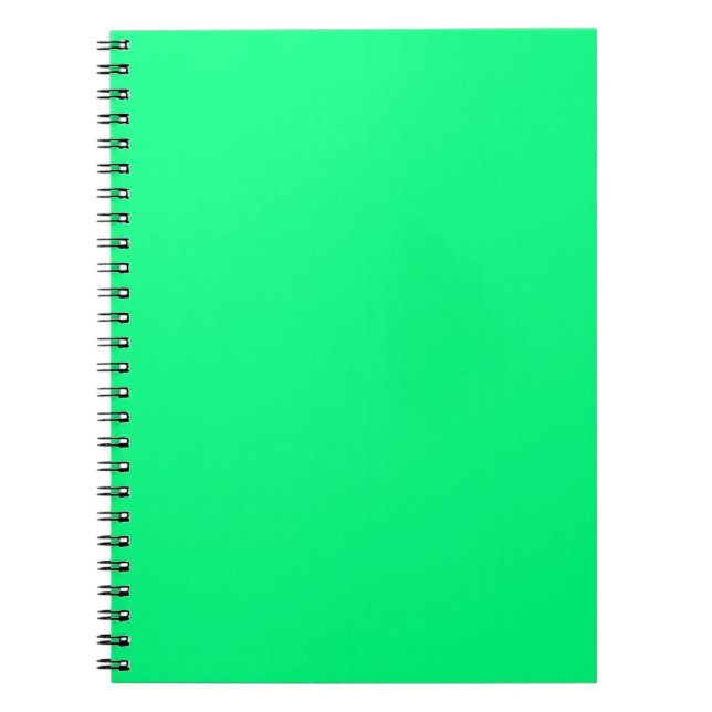Elegant Minimalistic Solid Neon Spring Green Colou Notebook (Front)