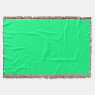 Elegant Minimalistic Solid Neon Spring Green Colou Throw Blanket