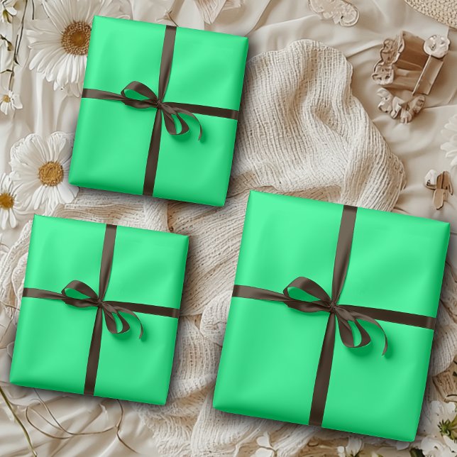 Elegant Minimalistic Solid Neon Spring Green Colou Wrapping Paper Sheet (Creator Uploaded)