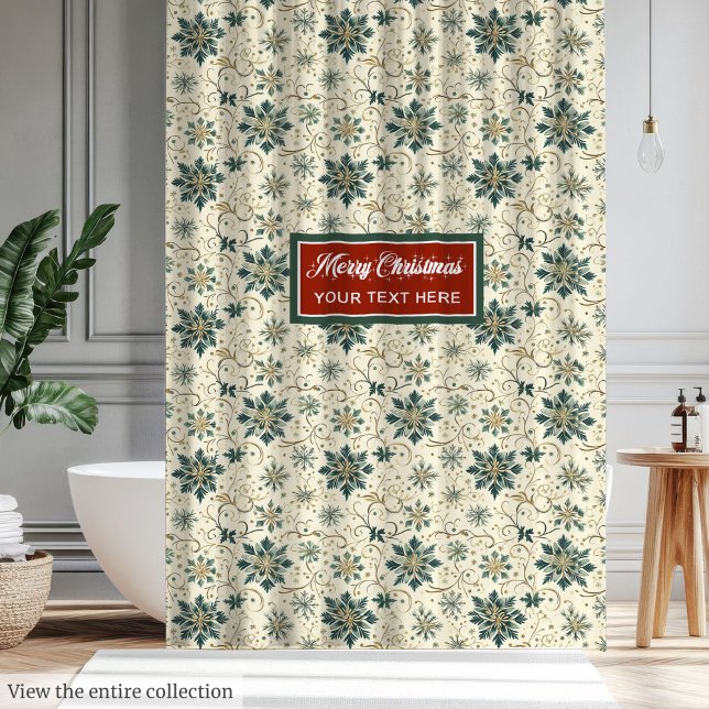 Elegant Minimalistic Vintage Snowflakes Curtain (Elegant Minimalistic Vintage Snowflakes Curtain)