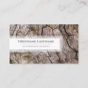Elegant minimalistic white frames on wood grain business card