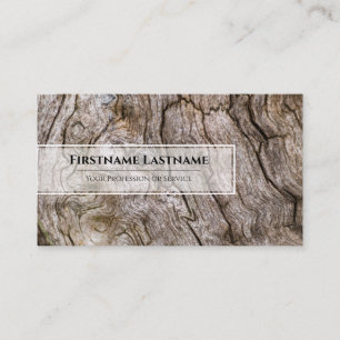 Elegant minimalistic white wooden style wood grain business card