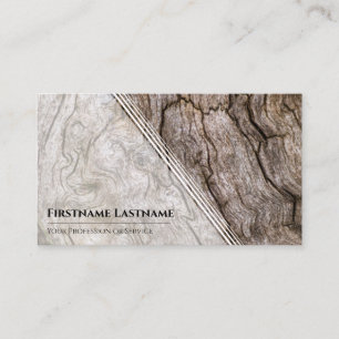 Elegant minimalistic white wooden style wood grain business card