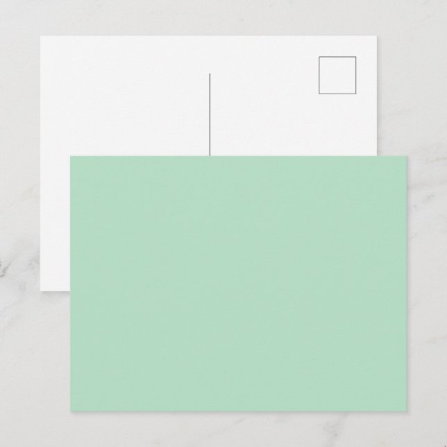 Elegant Mint Green Announcement Postcard (Front/Back)