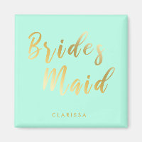 Elegant mint green & gold bridesmaid