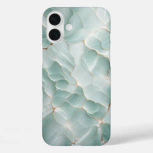 Elegant Mint Green Gold Marble Pattern Phone Case