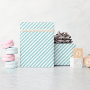 Elegant Mint Green Light Aqua Teal Stripes Pattern Wrapping Paper