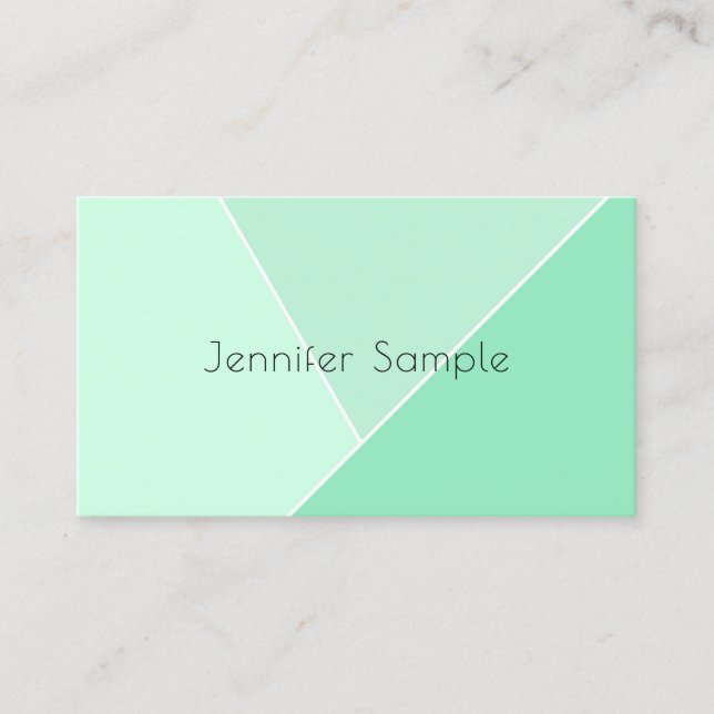 Elegant Mint Green Modern Simple Design Template Business Card (Front)