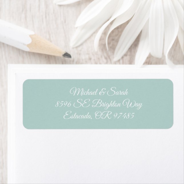 Elegant Mint Green Return Address Label (Insitu)